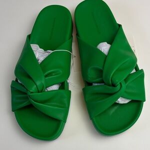 Amazon Essentials Green Twist Slides Sandals Size 10 (EU 41) NWT
